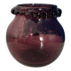 small purple ball vase in vintage bubbled glass signed biot