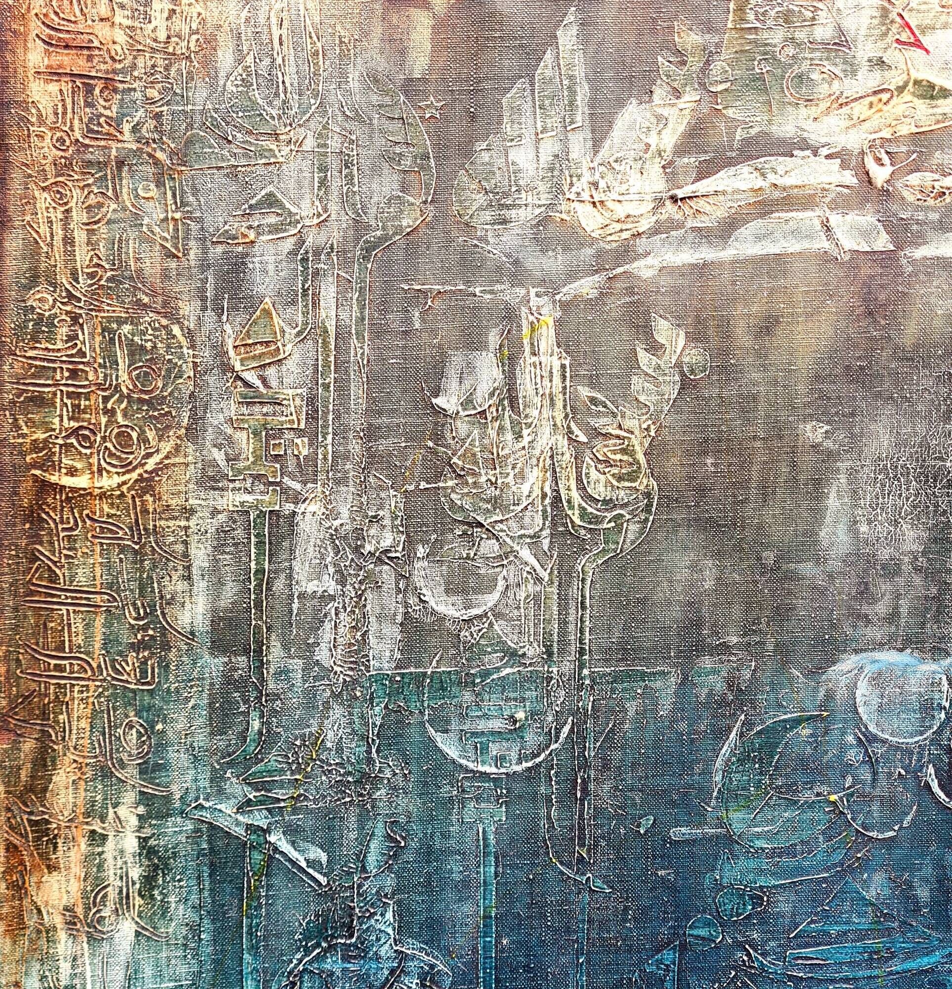 Abstract Table Arabic Calligraphy – Mixed Media 2006 – Saad Alhaj Has