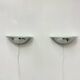 Pair of post modern wall lamps chrome and glass , 1980s
