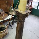 Large 18th century wooden column floor lamp