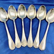 6 cuillères à soupe métal argenté Christofle modèle Rubans croisés