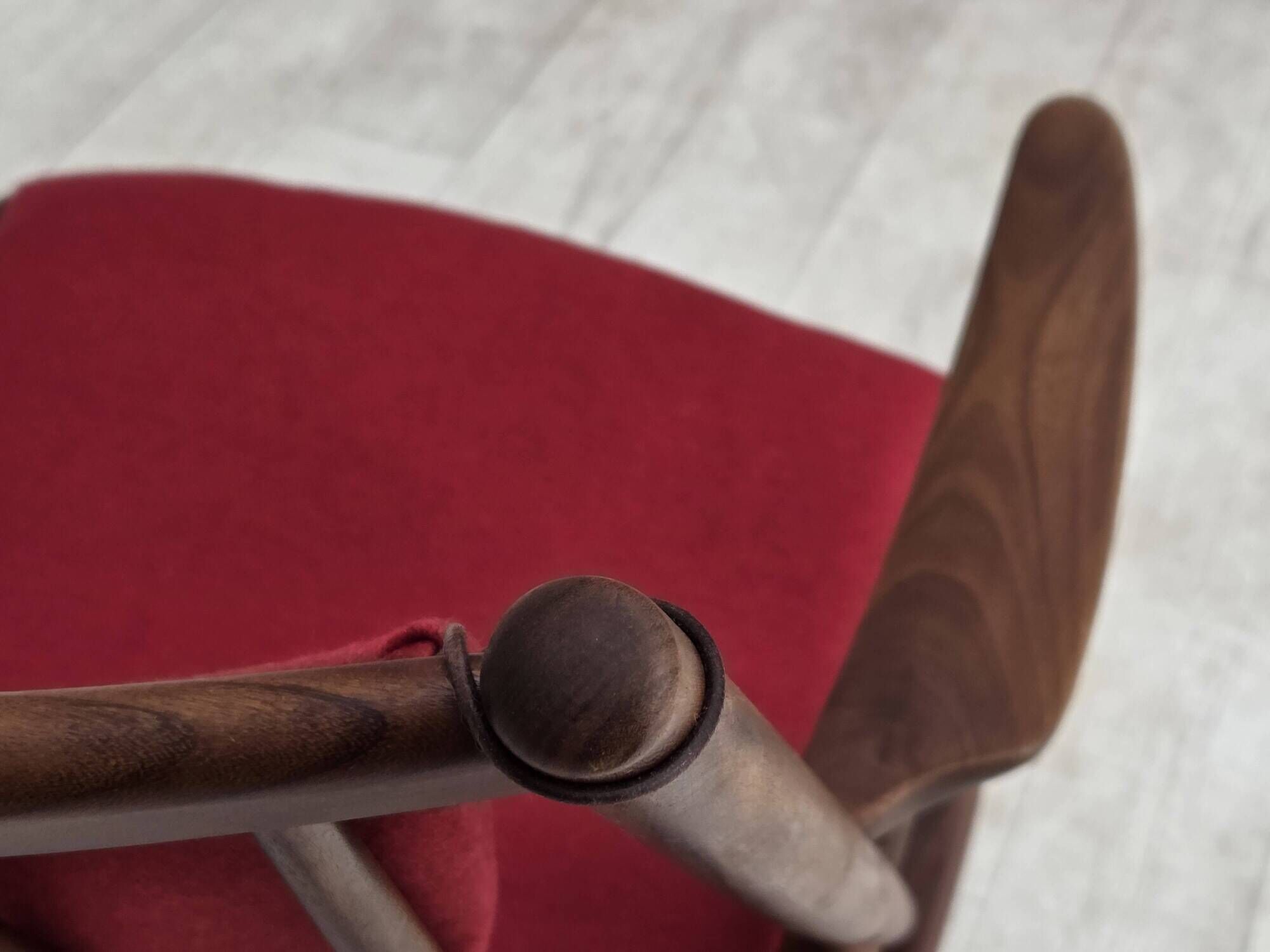 1960s Danish rocking chair by Frank Reenskaug, model 182, reupholstered.