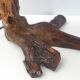 Vintage table lamp 1970s brutalist organic vegetal sculpted wood 70s