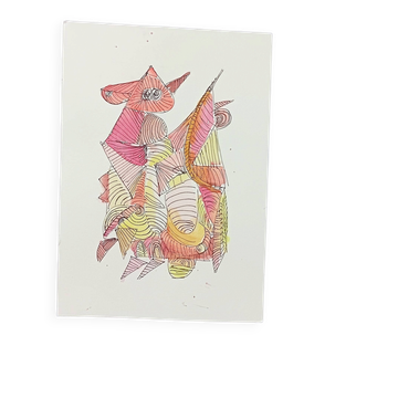 Peinture abstraite colorée – Acrylique sur papier – 24 × 34 cm