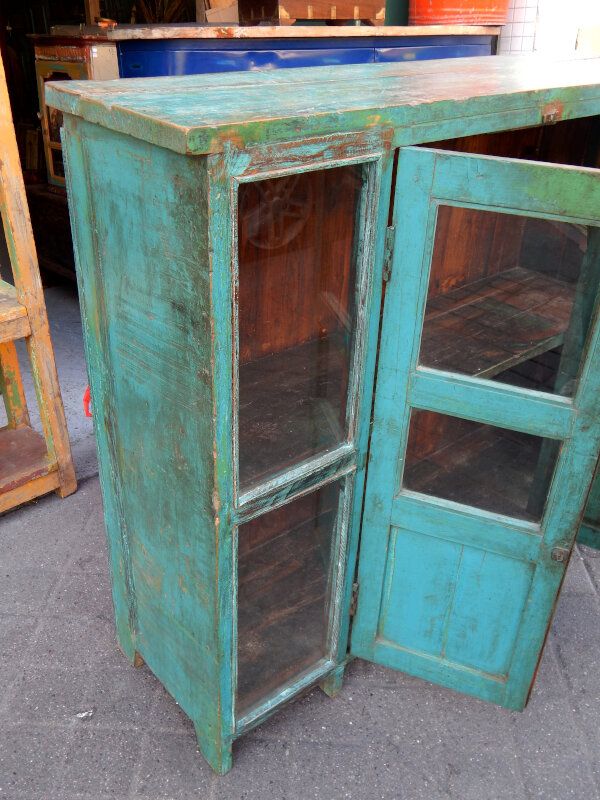 Green sideboard Indian teak wood