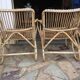 Lounge or garden table and 4 vintage wicker and rattan chairs 60s