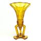 Art Deco vase, yellow glass, Stolzle glassworks, Czechoslovakia, 1930s