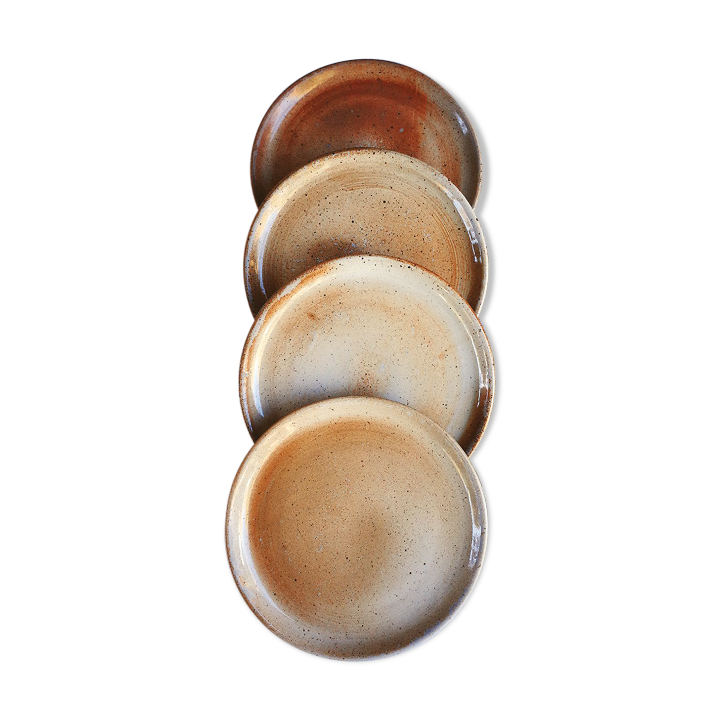Set of 4 dessert plates in Grès du Marais