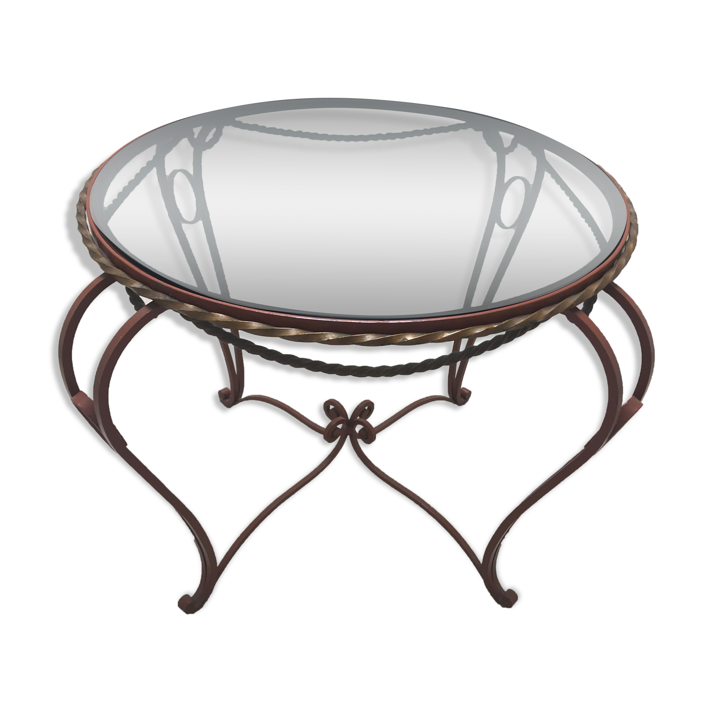 Table basse fer forge ronde art deco | Selency