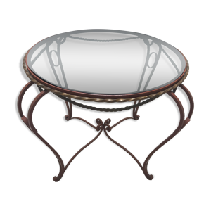 Table basse fer forge ronde art