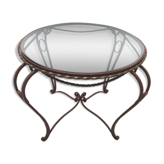 Table basse fer forge ronde art deco