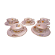 Old saucer cup in pink porcelain of Limoges