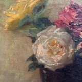 Antique painting, Still life with roses, signed Chaleyé