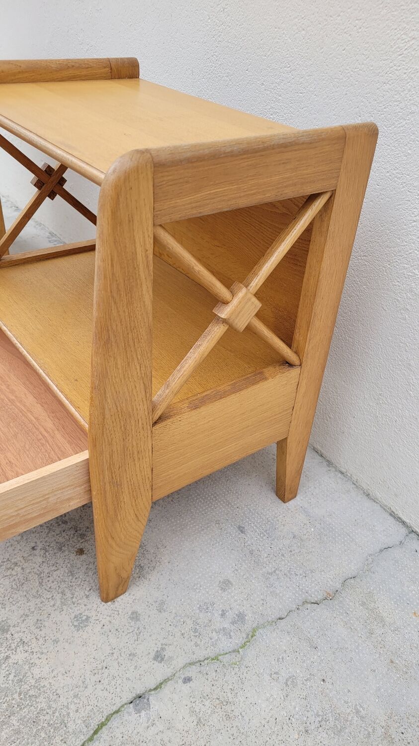 Paire de table de chevets Ateliers Saint sabin en chêne 1950
