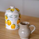 Little speckled ceramic milk jug - height 9.5 cm