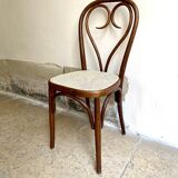 Bistro chair heart in arched beech and canning