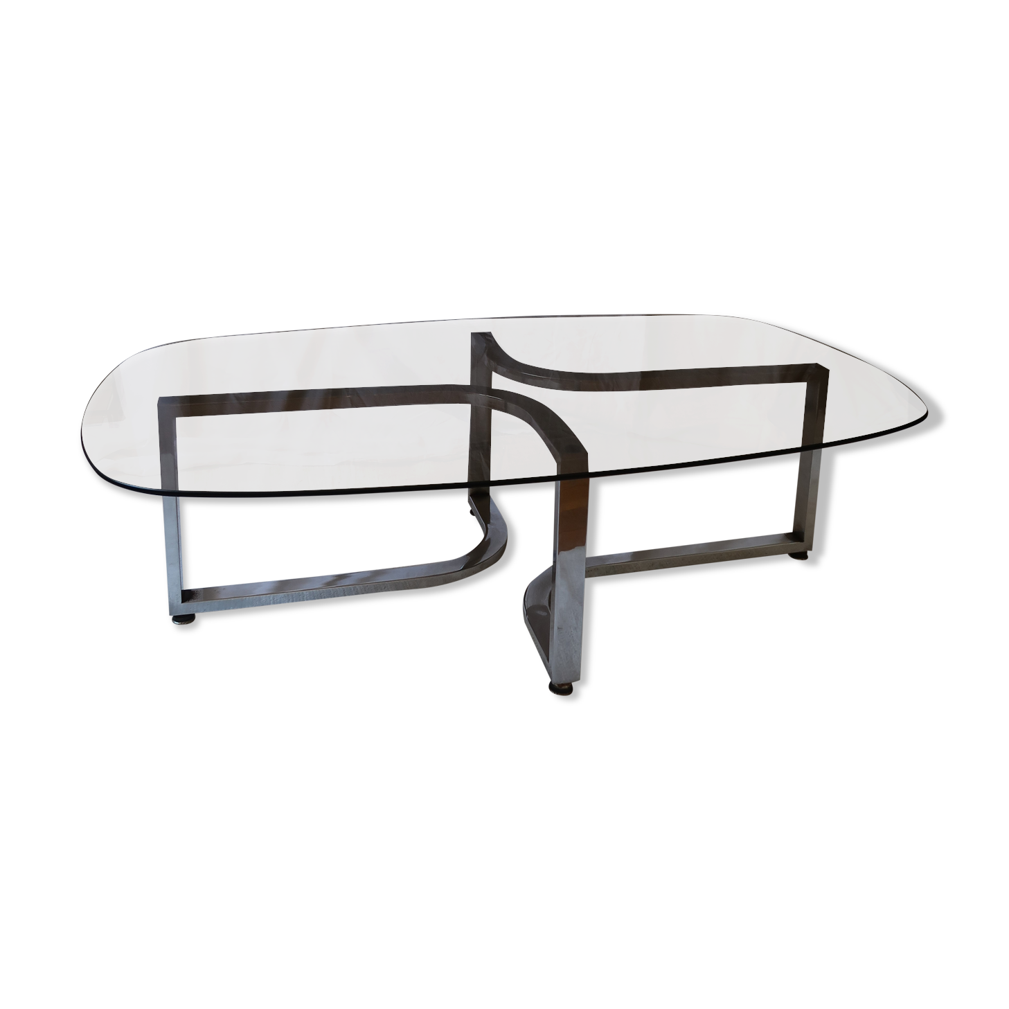 Table basse verre fumé 70's