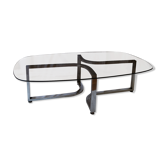 Table basse verre fumé 70's
