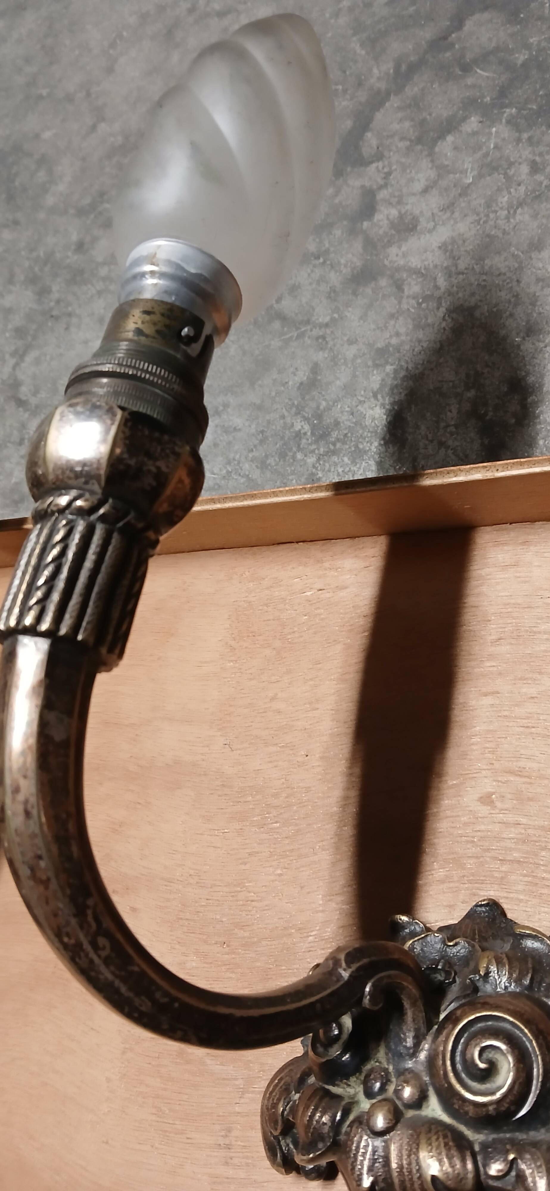 Pair of silvered bronze wall sconces 1900