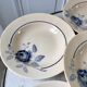 Set of 6 flat plates blue flowers Saint-Amand years 30-40