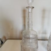 Pair of antique moulded glass carafes