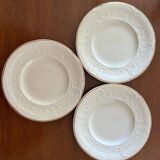 Set of 3 dessert plates in French Gien earthenware