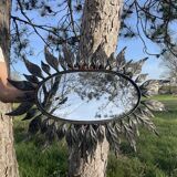 Oval leafy mirror - 1960 - sun mirror style