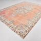 Faded Salmon Vintage Large Antique Rug For Living Room, 261x350 Cm
