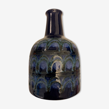 Strehla 1970 blue ceramic vase