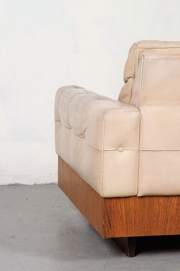 fauteuil club Vintage En Palissandre Et cuir
