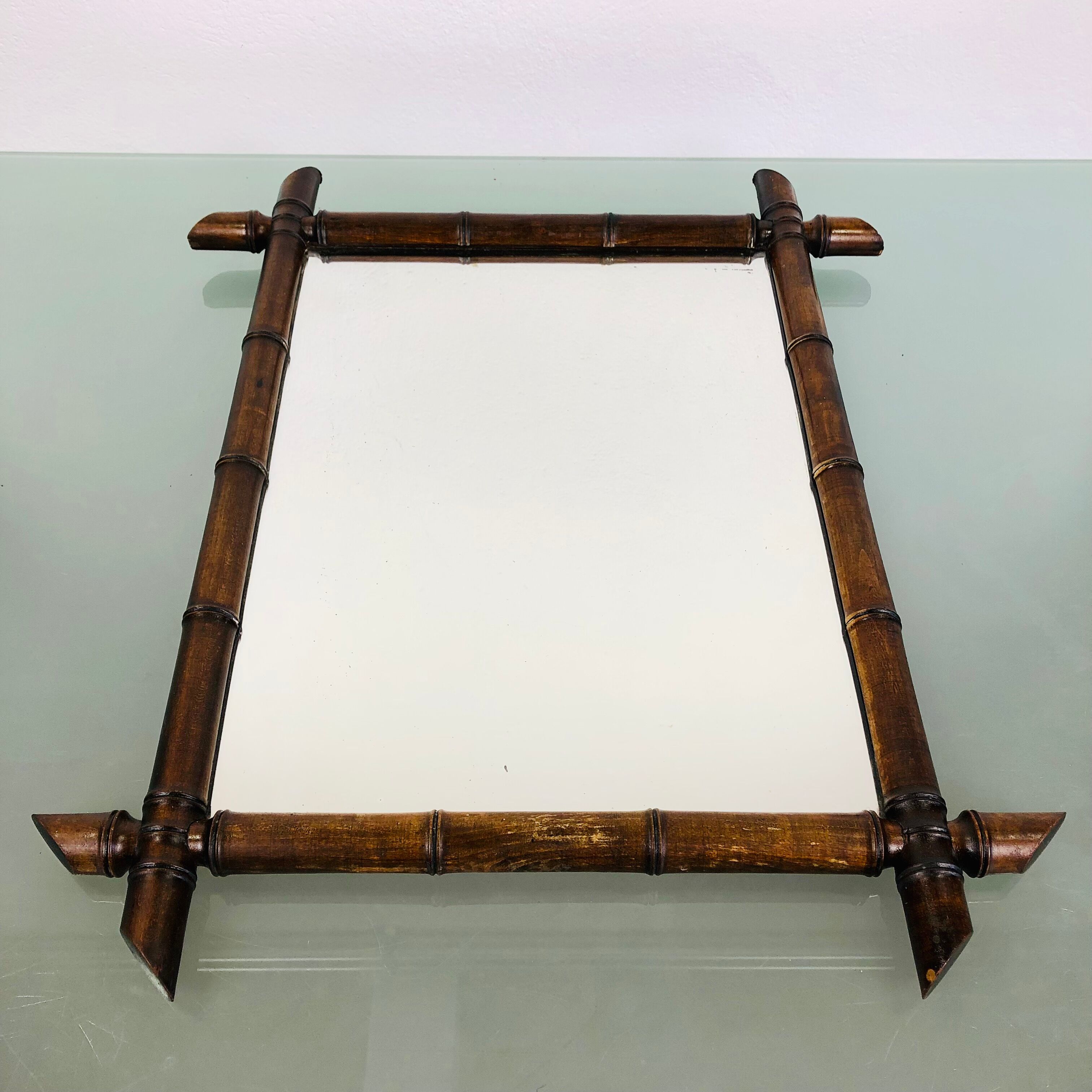 Faux bamboo mirror
