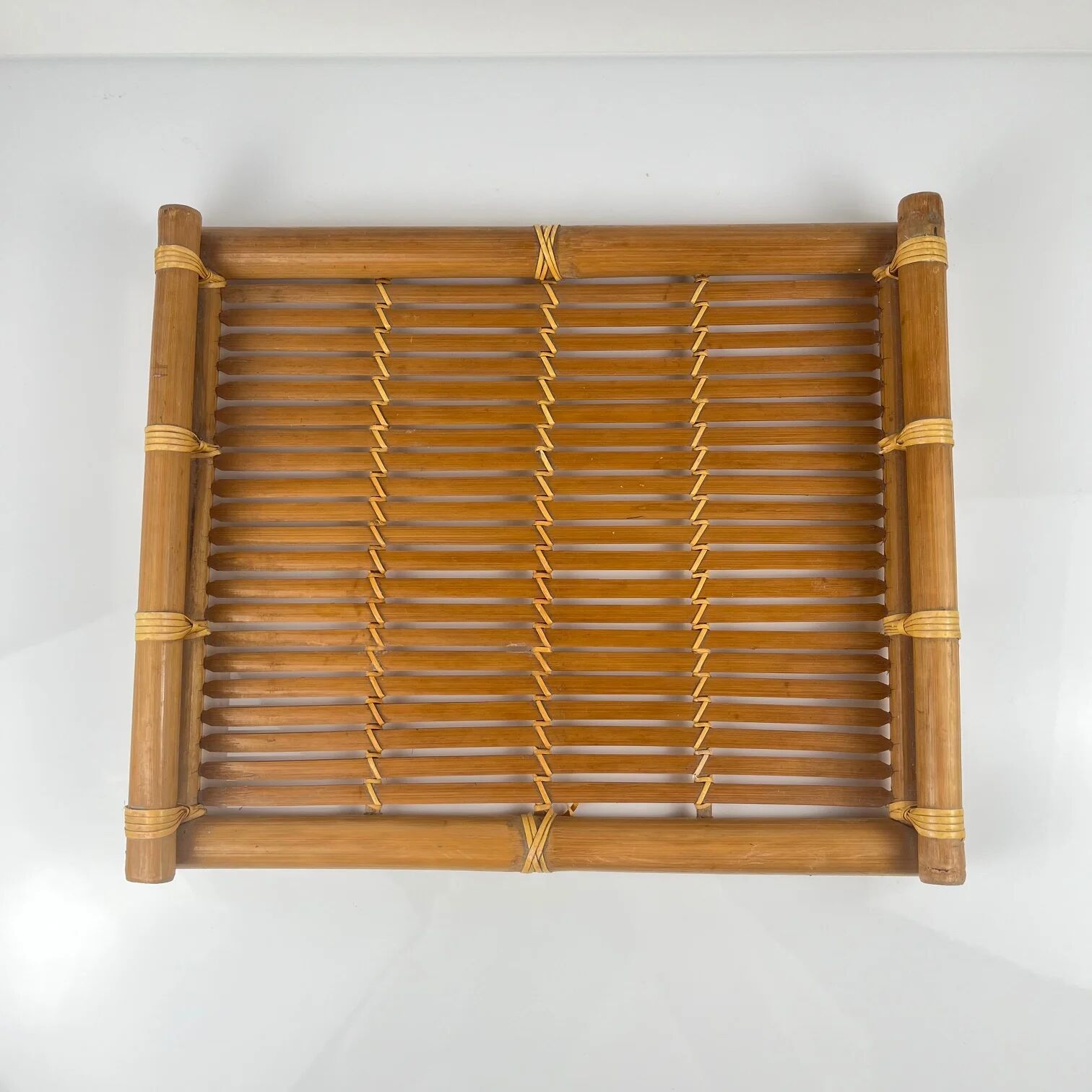 Bamboo tray with handle, 1960s/70s