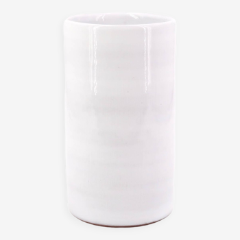 Vase by Antonio Lampecco, white ceramic scroll