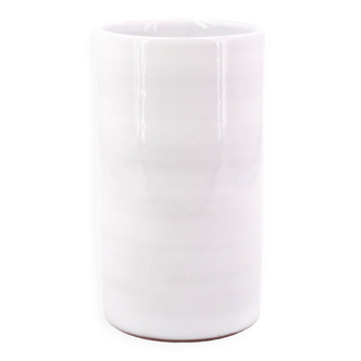 Vase by Antonio Lampecco, white ceramic scroll