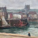 Alexandre Blachard, A view of Dieppe, France, oil on canvas