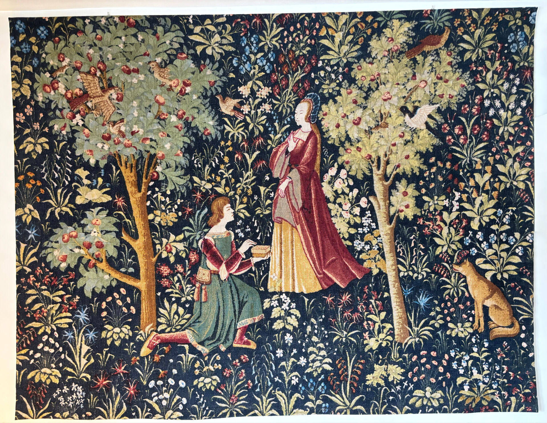 Large tapestry Robert Four Aubusson – Medieval Orchard – 140 x 190 cm
