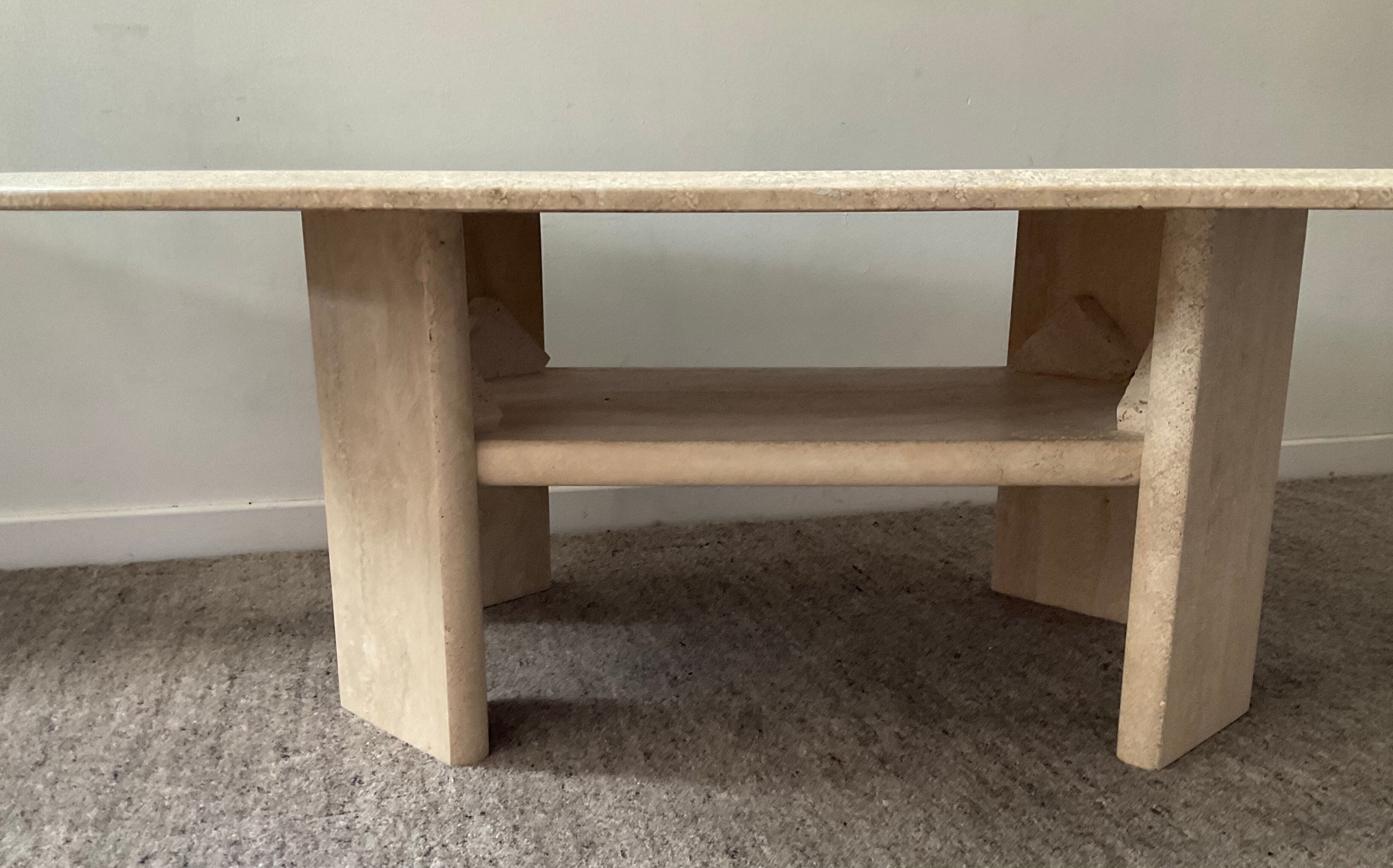 Vintage coffee table in travertine 70s