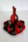 Vallauris two-tone liqueur service vintage flamed stoneware