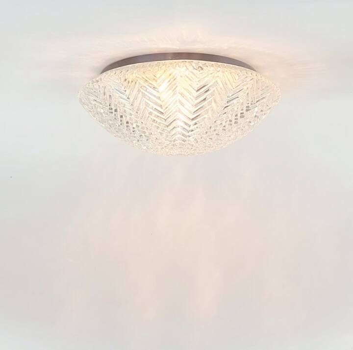 Pair of Geometric Glass Ceiling Lights from Limburg, Germany, 1970s