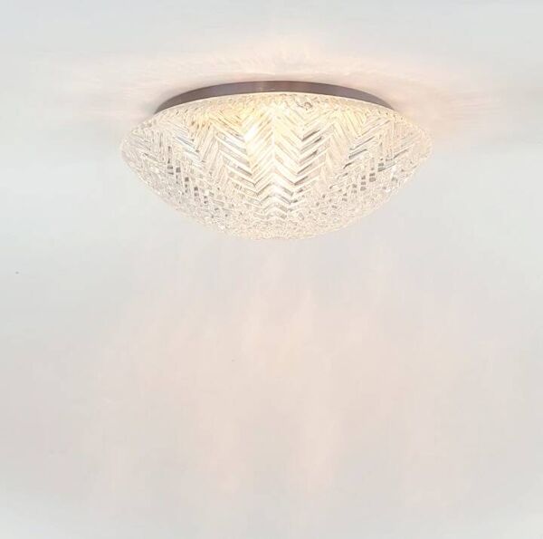 Paire de lampes de plafond géométriques en verre de Limburg, Allemagne, années 1970.