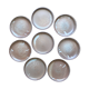 Lot de 8 assiettes plates en grès émaillé vintage
