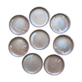 Set of 8 plates flat sandstone enameled vintage