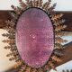 Oval sun mirror wrought iron from the 1950s Italy