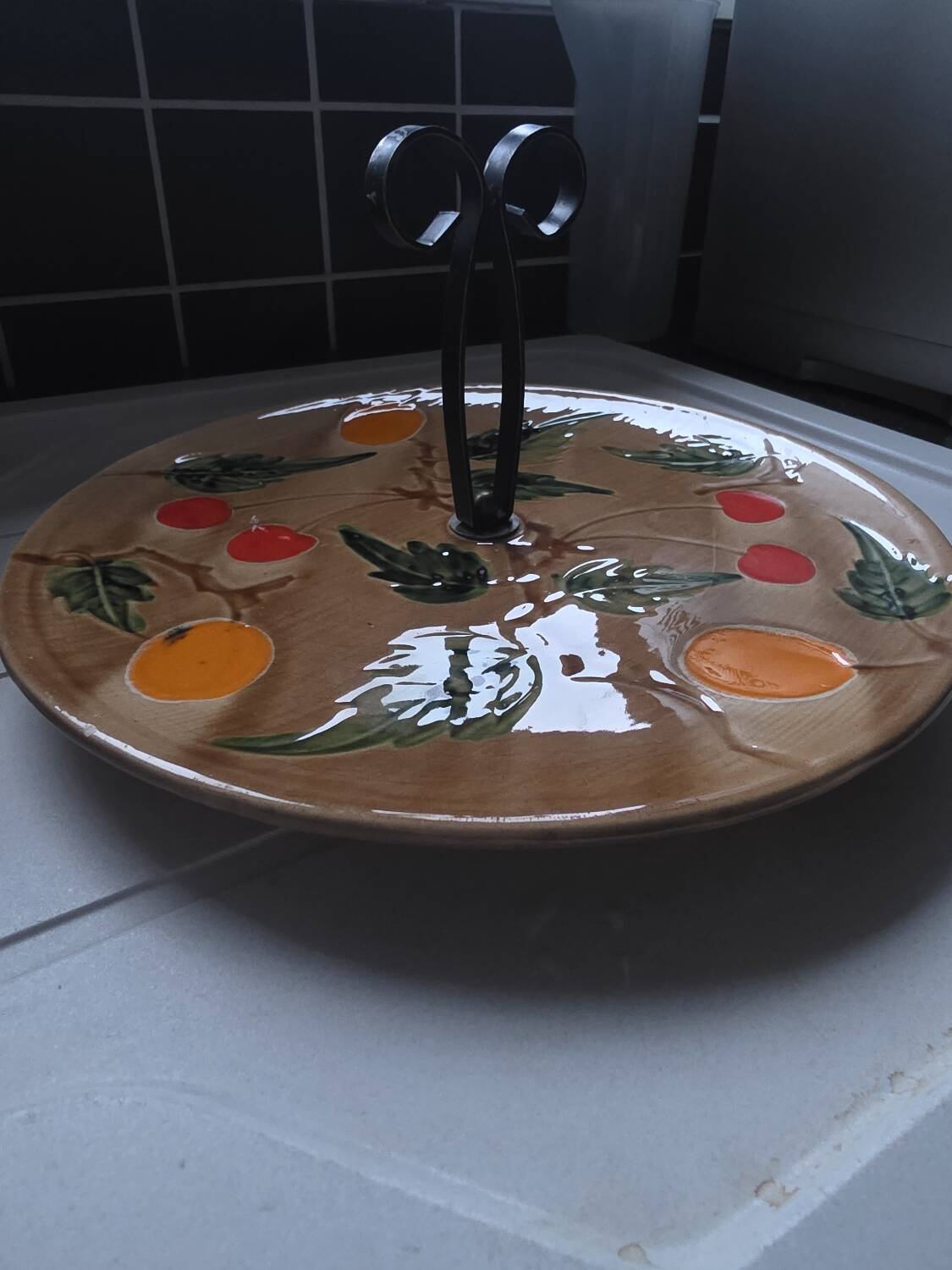 Vintage presentation plate Poët-Laval – Fruit Decor – Drô Craftsmanship