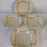 Assiettes creuses Gien Prairie torchon vert Vintage