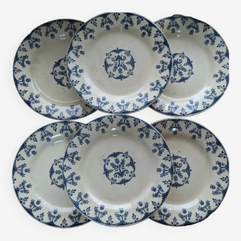 Lot de 6 assiettes de Gien terre de fer