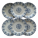 Set of 6 plates of Gien iron earth
