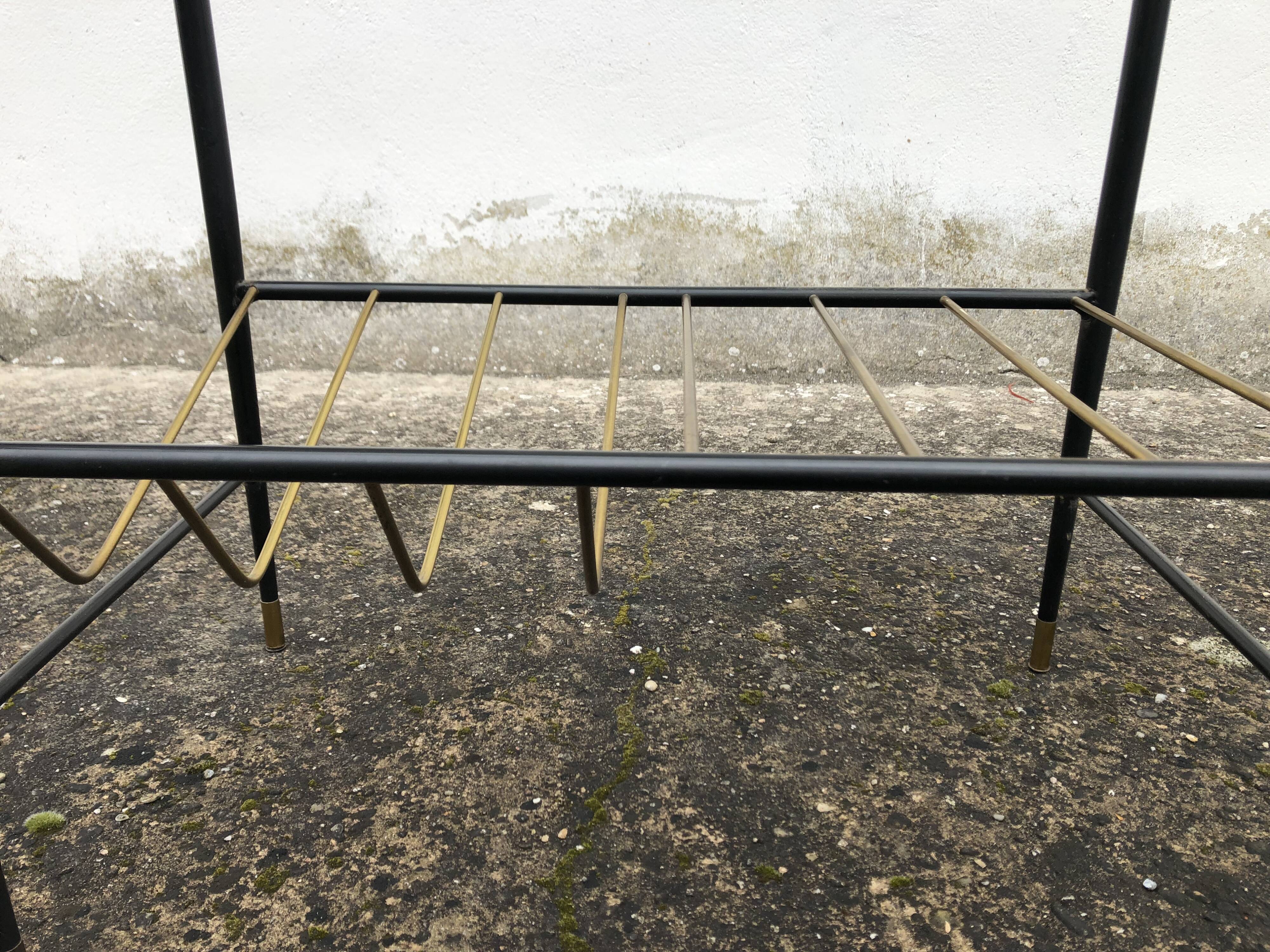 Coffee table double top glass and vintage metal