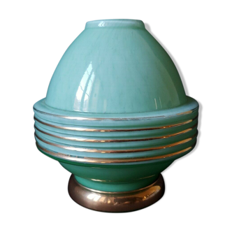 Vase en verre doublé à décor doré signé Ferjac pour Fernand Jacob.