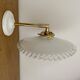 Applique abat-jour vintage en opaline blanche